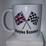 Allstyles Scooters Chequered Flag Tea, Coffee Mug
