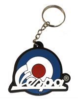 Vespa Scroll Target Rubber Key Ring