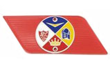 Cuppini Crash Bar Emblem 50mm Red Backing