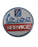 Vespa Service Pin On Enamal Badge 25mm