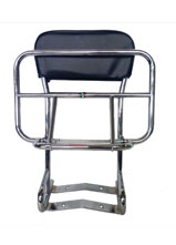 Lambretta Scomadi Chrome Backrest & Fold Down Carrier