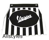 Vespa Mudflap Black Background-White Striped 9